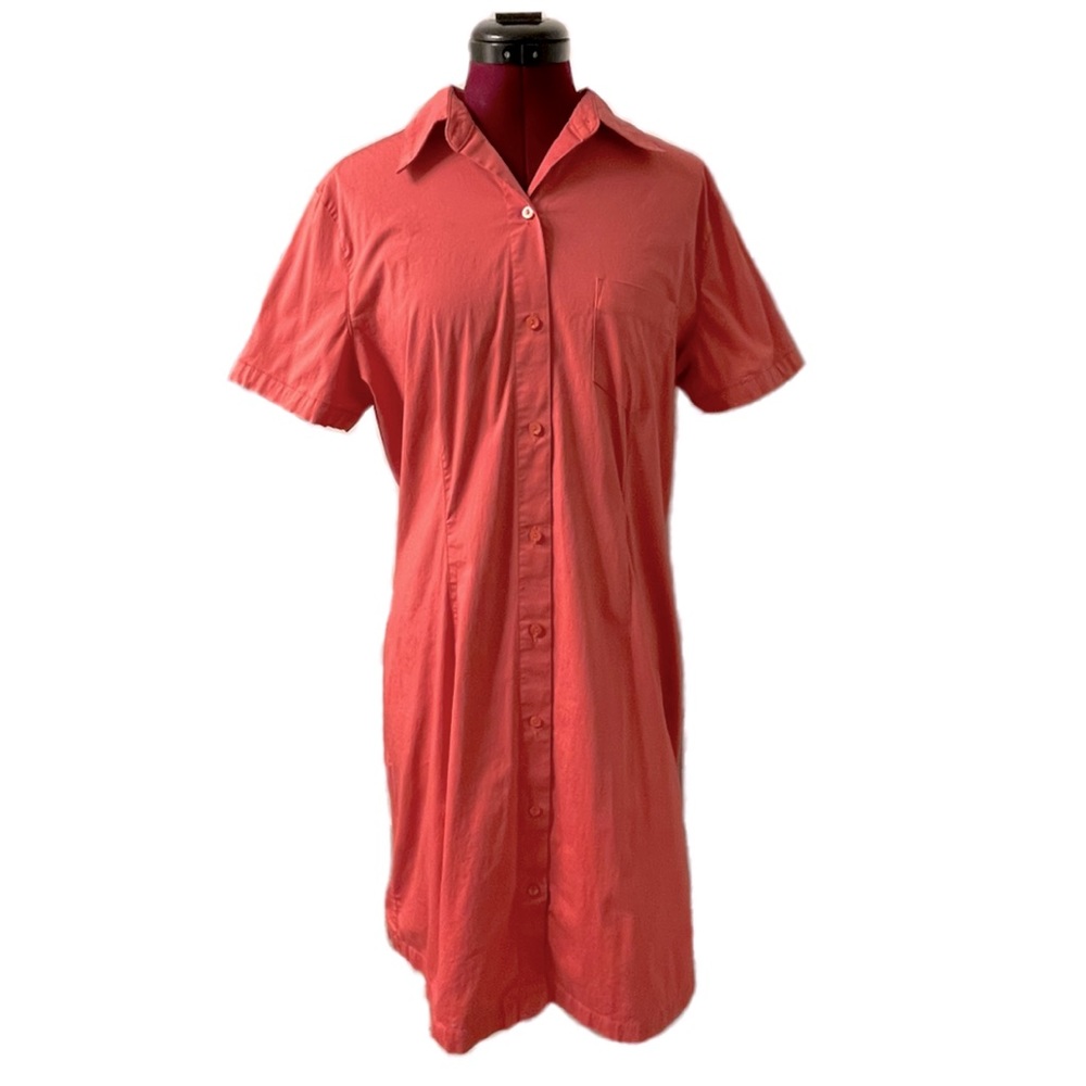 Eddie Bauer Pink Button Down Shirt Dress